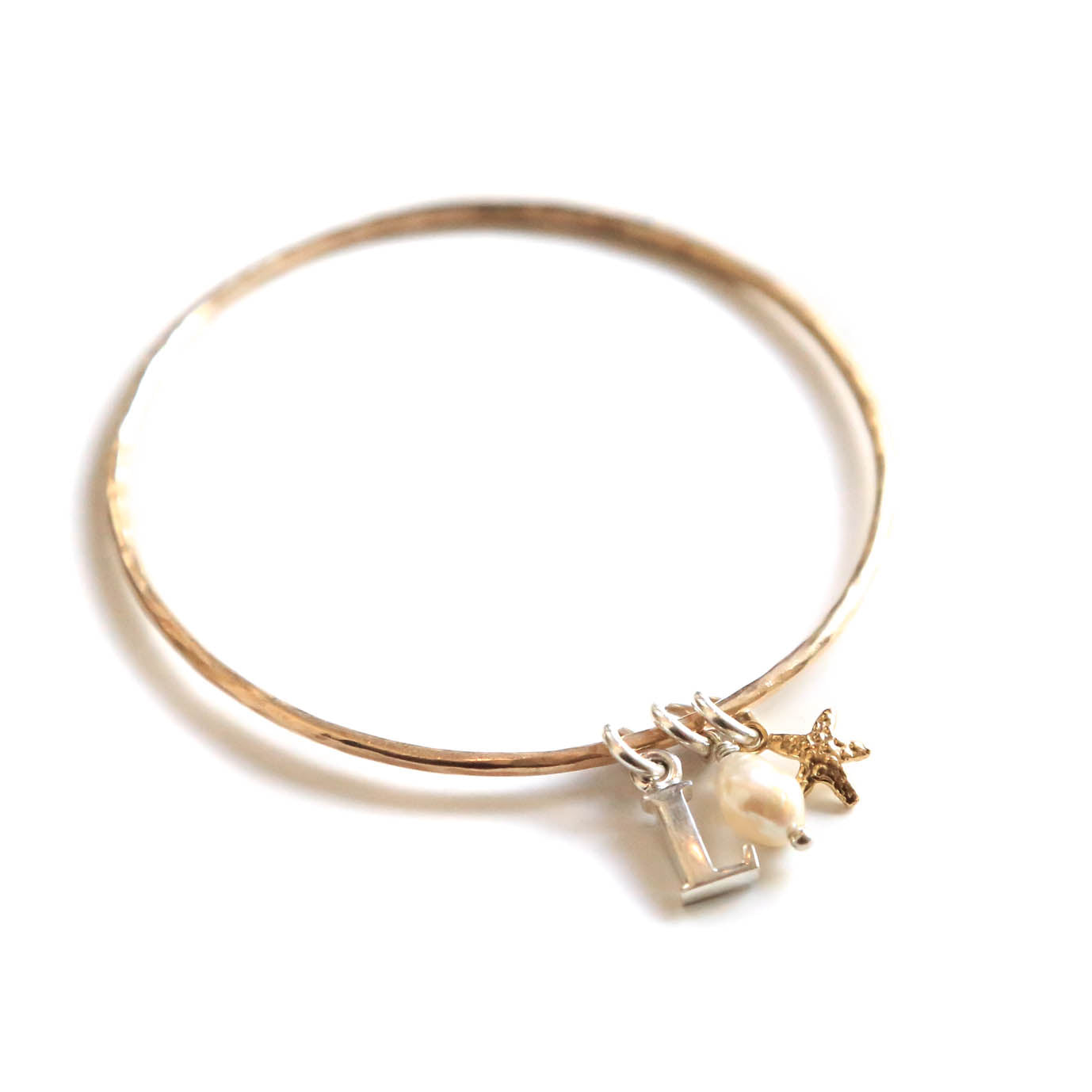 Starfish, Pearl & Initial Bangle