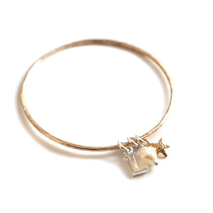 Starfish, Pearl & Initial Bangle
