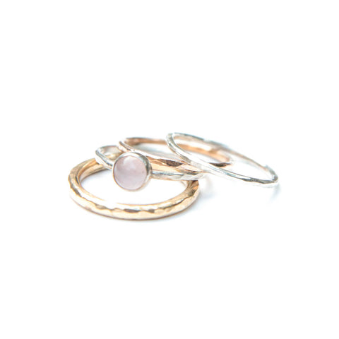 Rose Quartz Cabachon Stacking Set