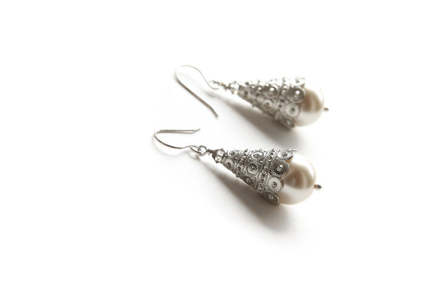 Silver Cone Earrings