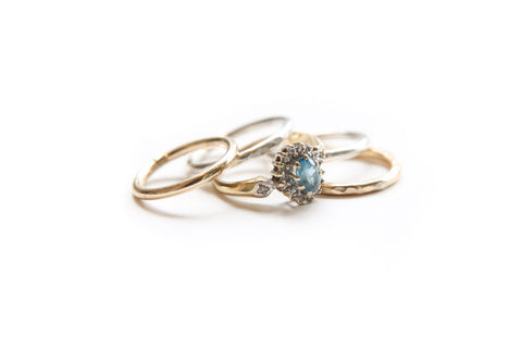 Vintage Aqua stack ~ SOLD